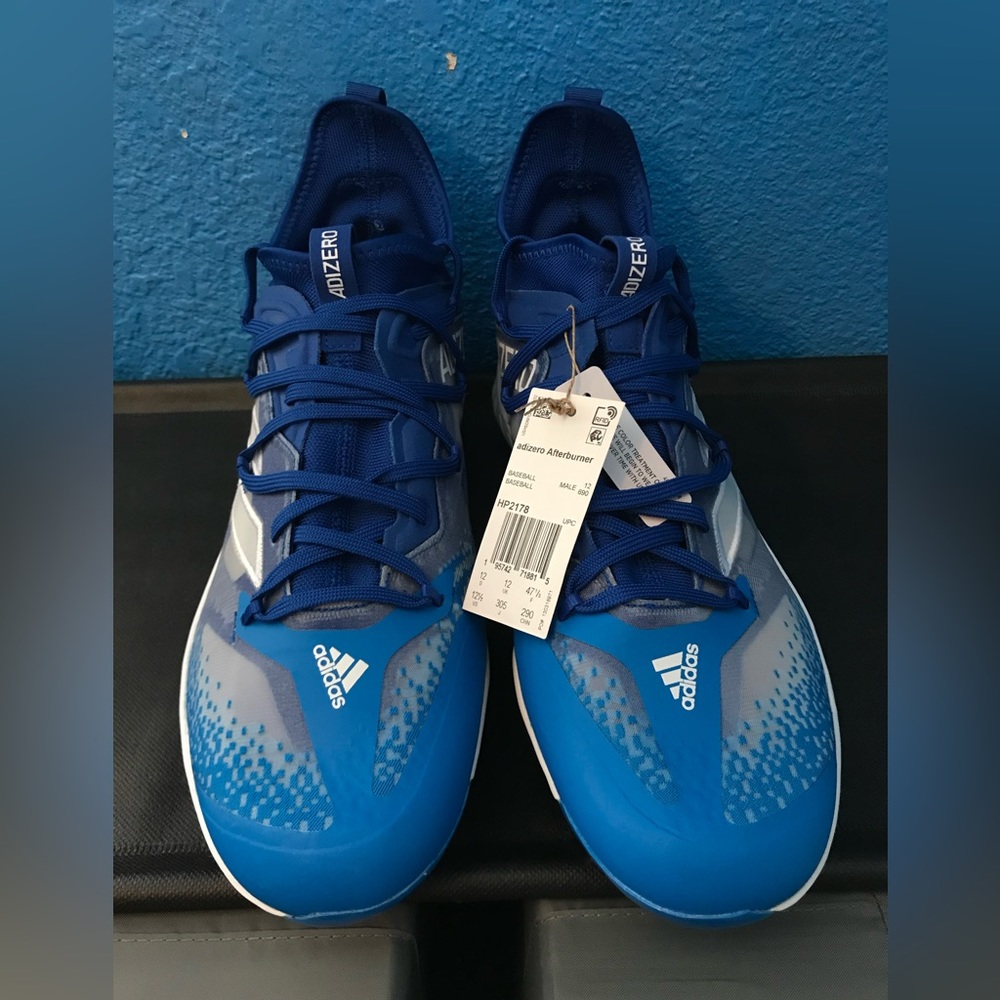 NEW Adizero AfterBurner 9 NWV Blue Metal Baseball Cleats Men's HP2178 Size 12.5